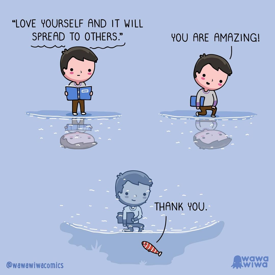 comic about a man talking about loving himself