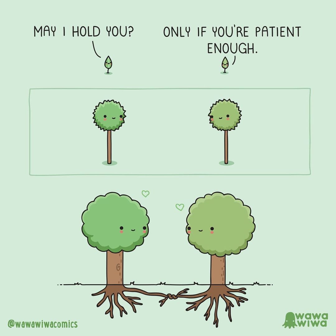 comic about trees talking about holding each other