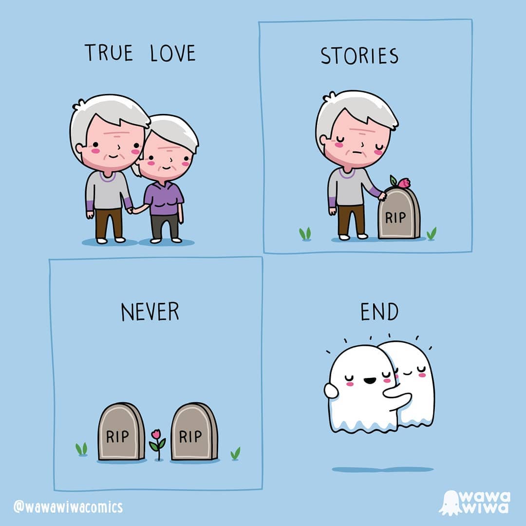 comic about a couple portraying till death do us part