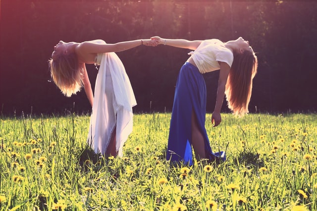 two women in a meadow