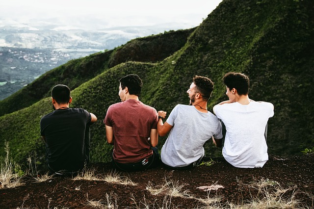 boy friends in the mountains