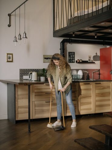 woman cleaning
