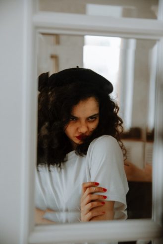 jealous woman in the mirror