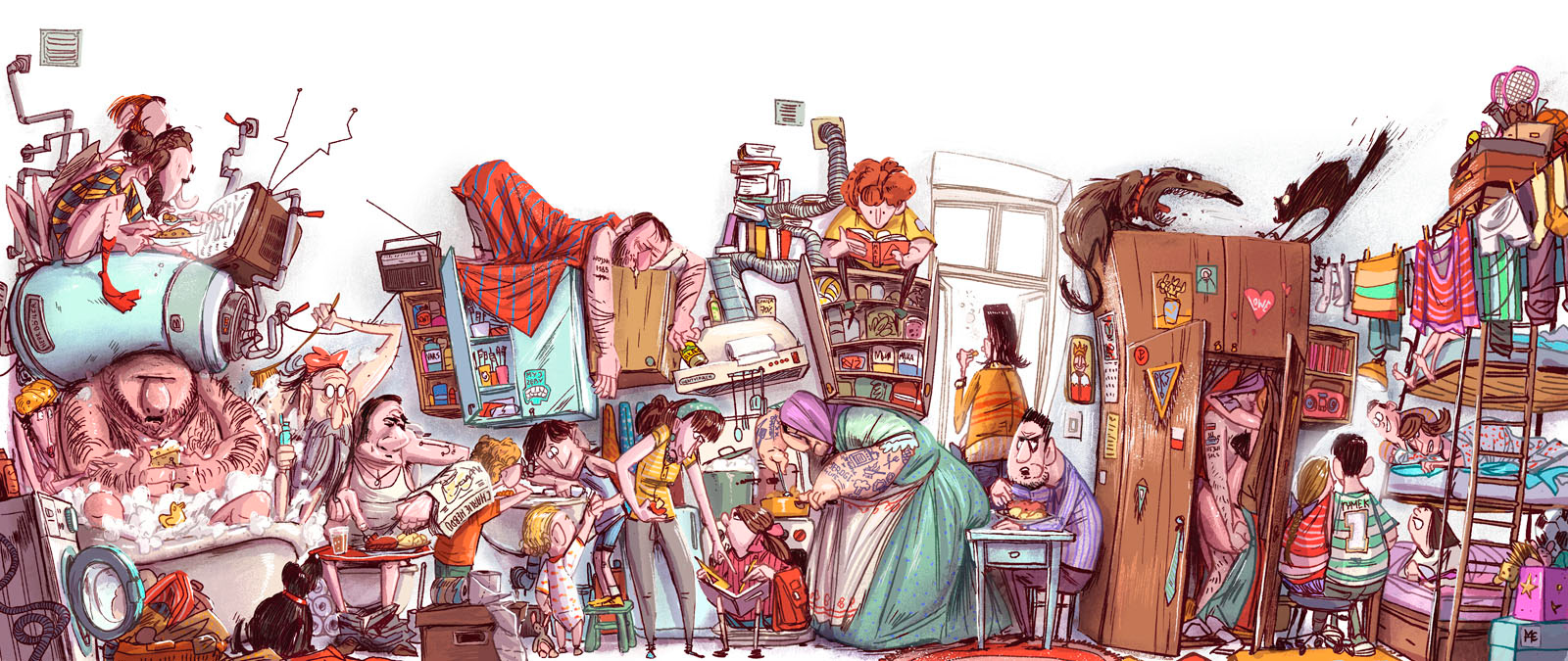 illustration of overpopulation