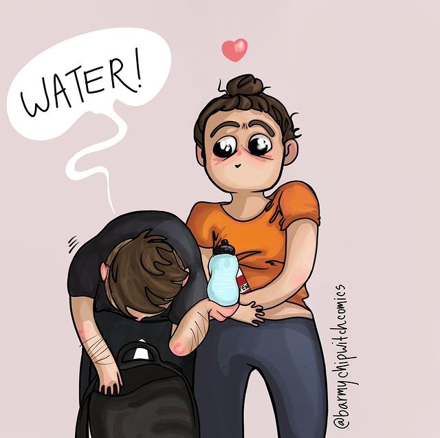 comics of a woman talking to his sick girlfriend