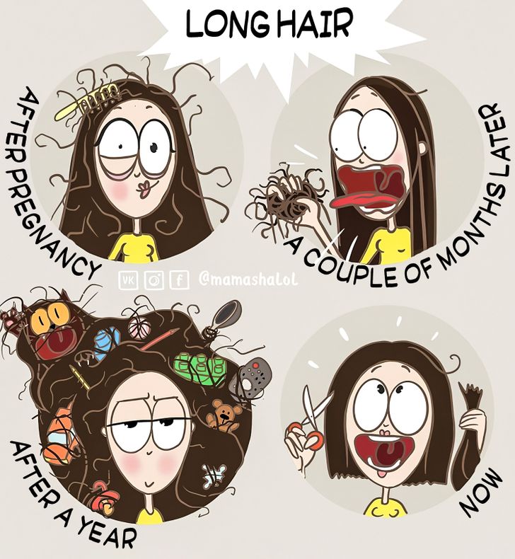 comics of a woman cutting her hair short during marriage